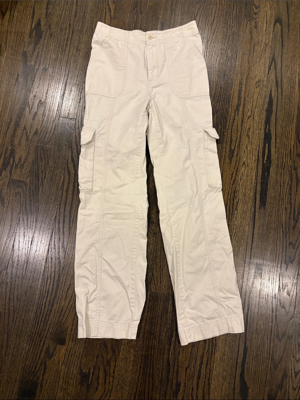 Ladies Cargo Pants in Light Beige - Classic Utility Style by Abercrombie